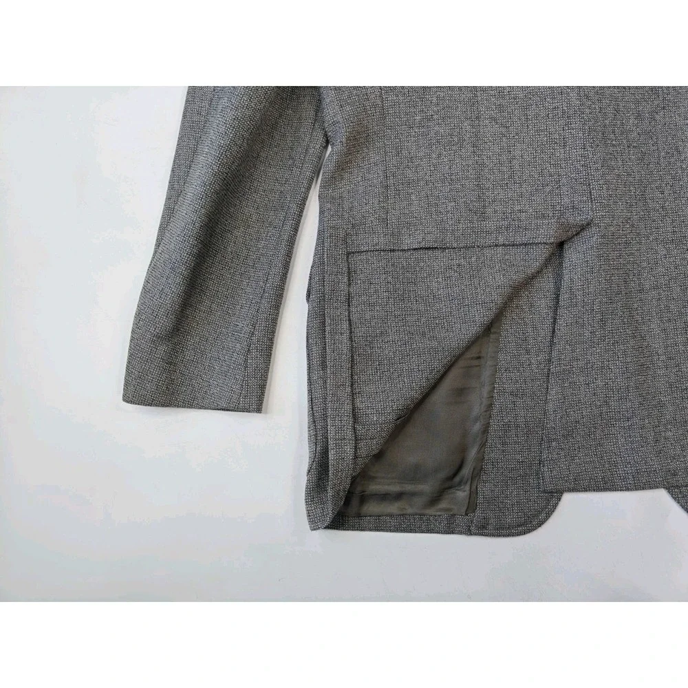 Kingsridge Mens Vintage Wool Tweed Sports Coat 41R Gray USA 2 Button Blazer